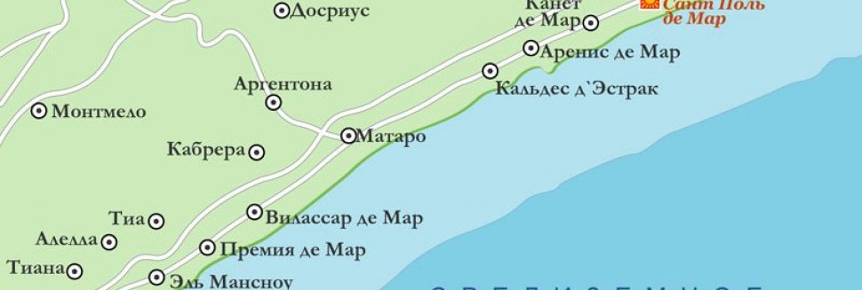 Побережье Испании Карта
